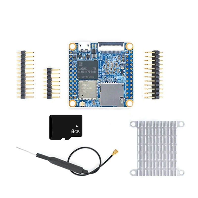 Плата разработки Top-Nanopi NEO Air + радиатор + карта 8G H3, 4 ядра, 512 МБ + 8 ГБ, EMMC, Wi-Fi, Bluetooth, работа Ubuntucore