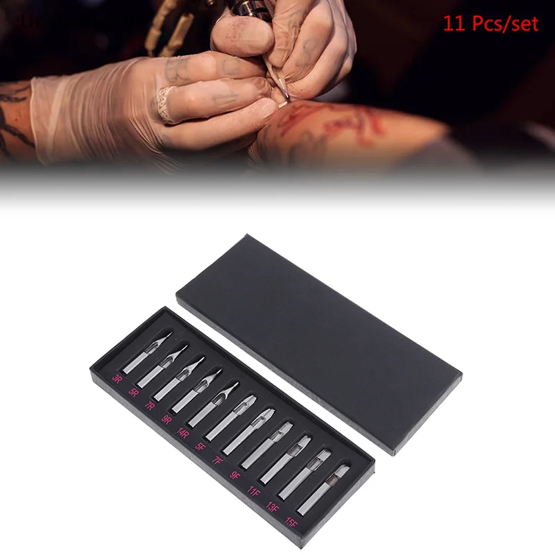 

Набор насадок для татуировки из нержавеющей стали, 11 шт., набор трубок для ручки тату-машины