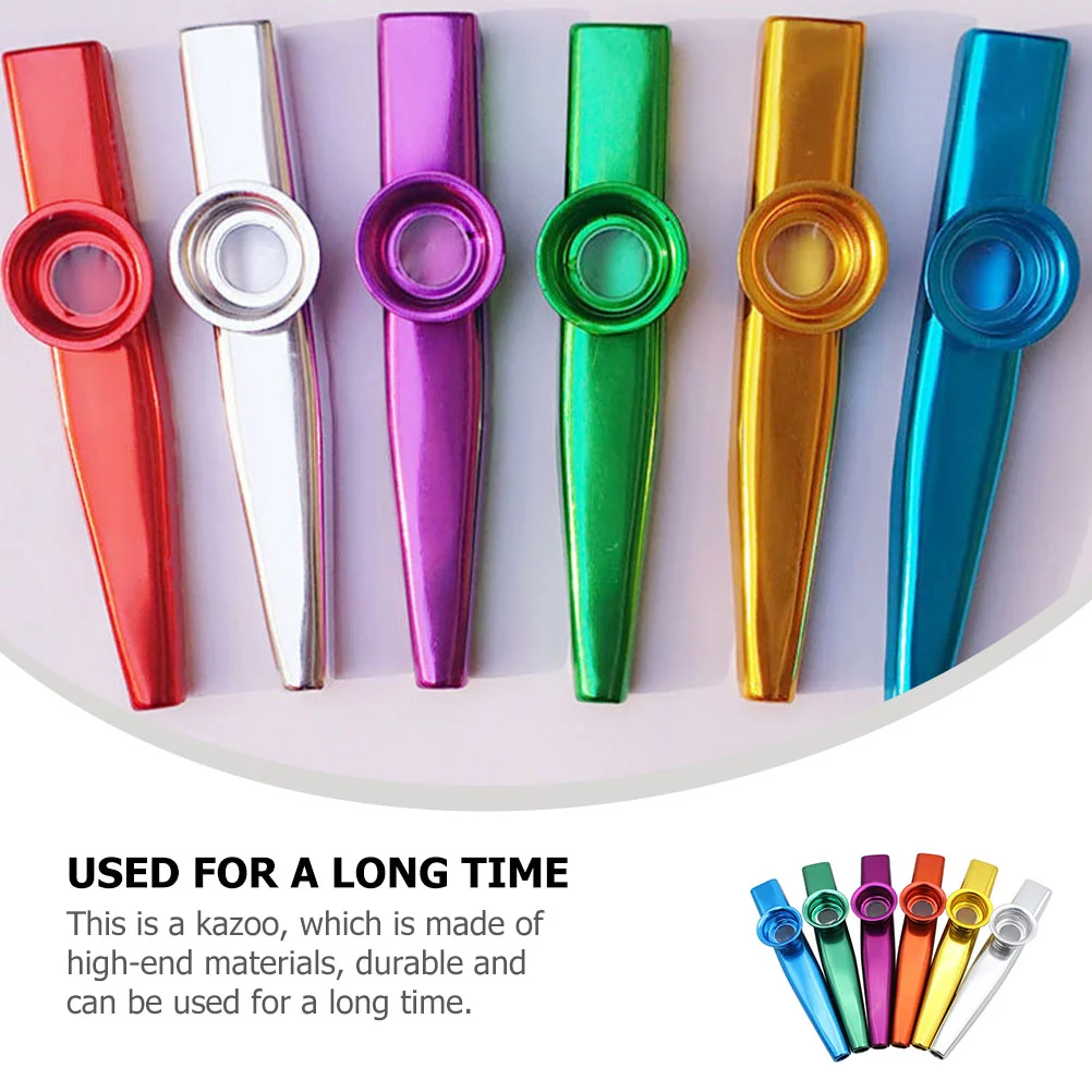 6 pezzi di strumenti musicali Kazoo in metallo per bambini, flauto in lega di alluminio, accompagnamento Kazoos