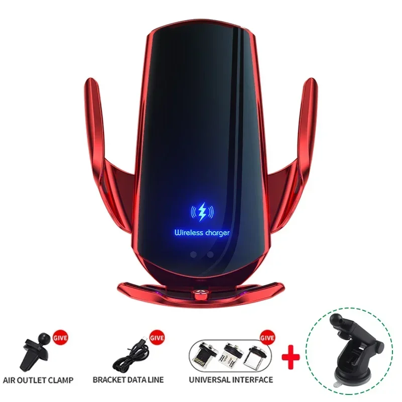 Vikefon 15W Auto Magnetische Draadloze Oplader Automatische Auto Mount Telefoon Houder Voor Iphone Samsung Infrarood Inductie Snel Opladen