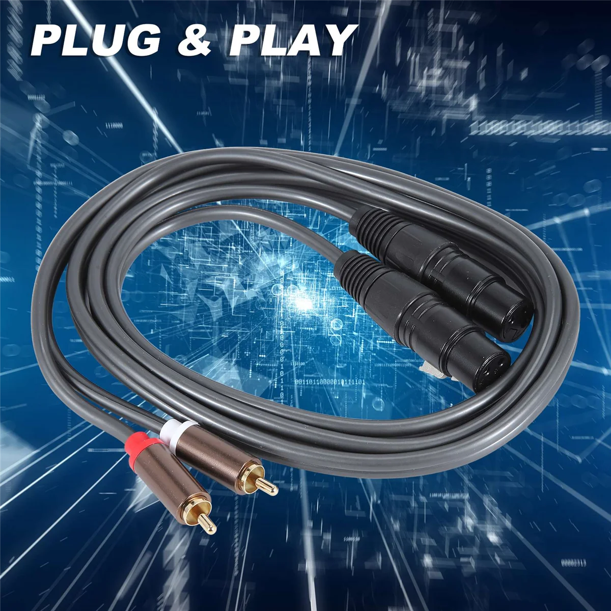 Dual Female Xlr to Rca Cable,Heavy Duty 2 Xlr Female to 2 Rca Male Patch Cable Hifi Stereo Audio Connection Cable WireABGI
