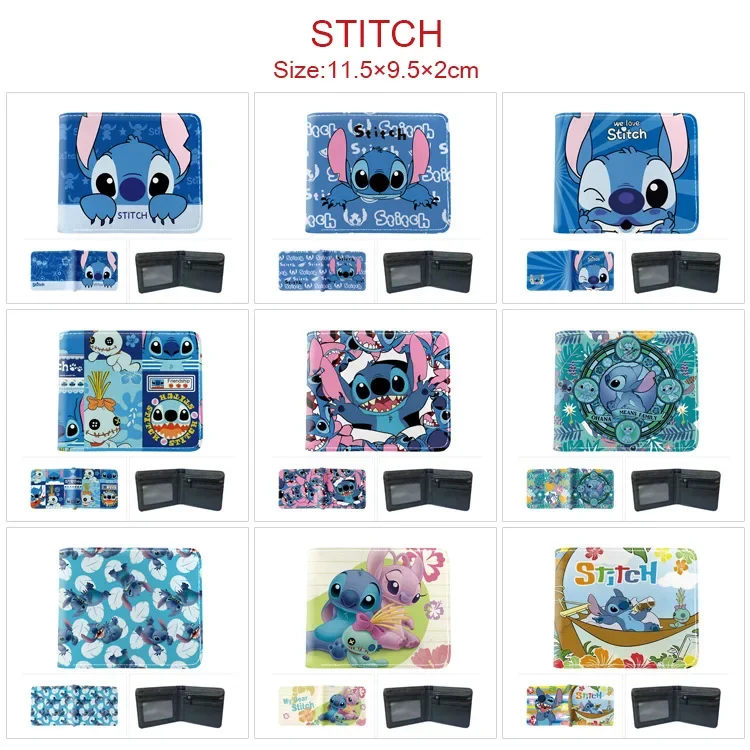 

Original Disney Cartoon Wallet Lilo & Stitch Cute Print Anime Coin Purse Stitch PU Short Card Holder Clutch Bag Children Gifts