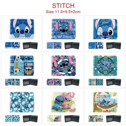 Original Disney Cartoon Wallet Lilo & Stitch Cute Print Anime Coin Purse Stitch PU Short Card Holder Clutch Bag Children Gifts