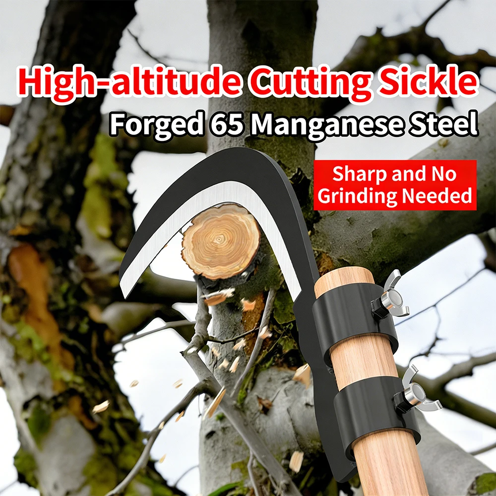 Manganese steel large mowing grass sickle garden pruning flowers and grass cutter head cutting branches
