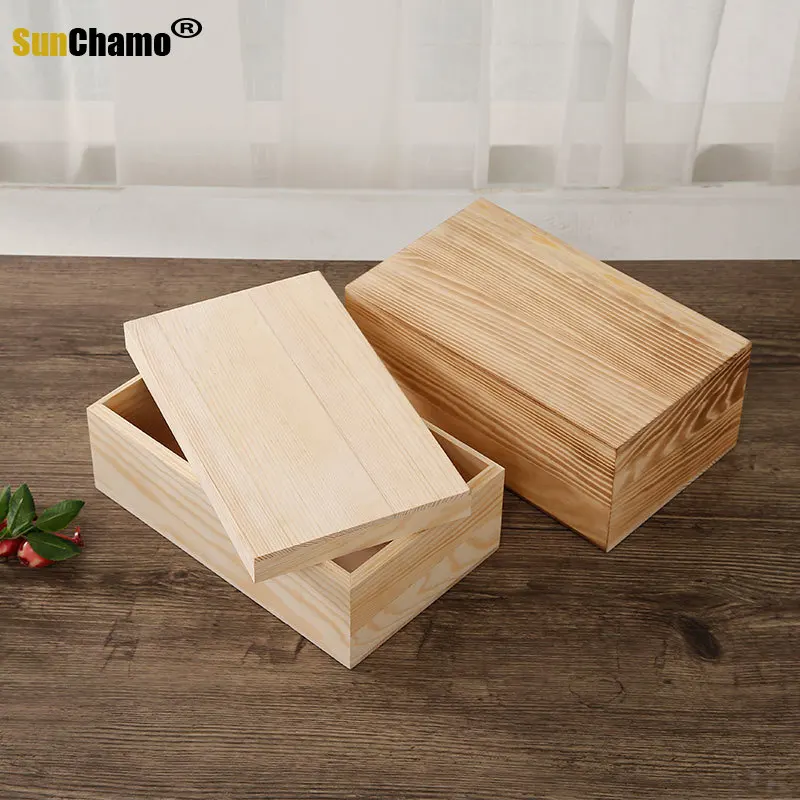 

Vintage Design Ground Cover Rectangular Wooden Box for Desktop Storage