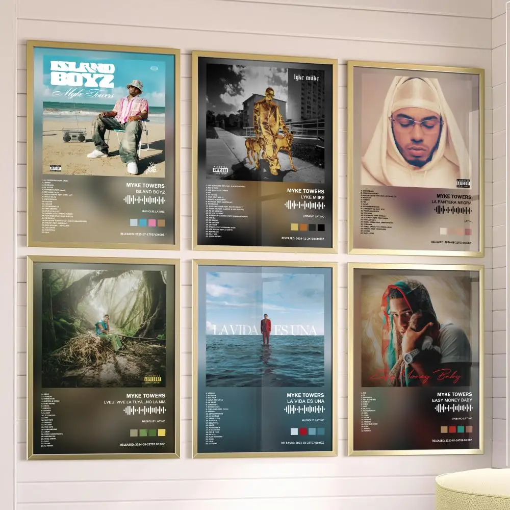Myke Towers Poster, Musikalbum-Cover für Zimmer, Leinwandgemälde, Kunstdruck, Heimwanddekoration, Bild, Geschenk