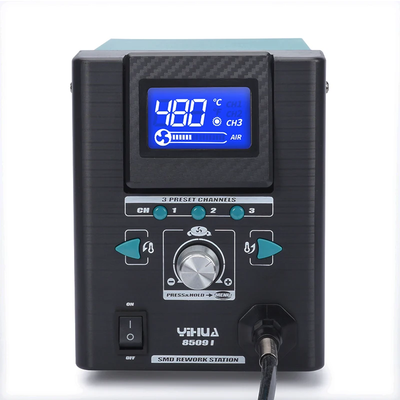 YIHUA 8509-I 정밀 열풍 납땜 스테이션, 현미경 전자 제품용, 납땜 제거 SMD 전화 수리 도구, 0.5mm 깍지