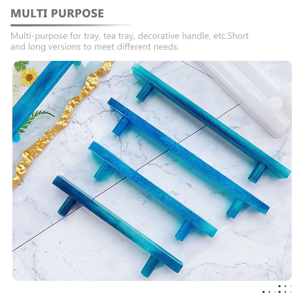

2pcs Silicone Mold Tray Handle Molds For Epoxy Diy Resin Trays Decorative Handles Crafting Tool Long Short Versions Safe