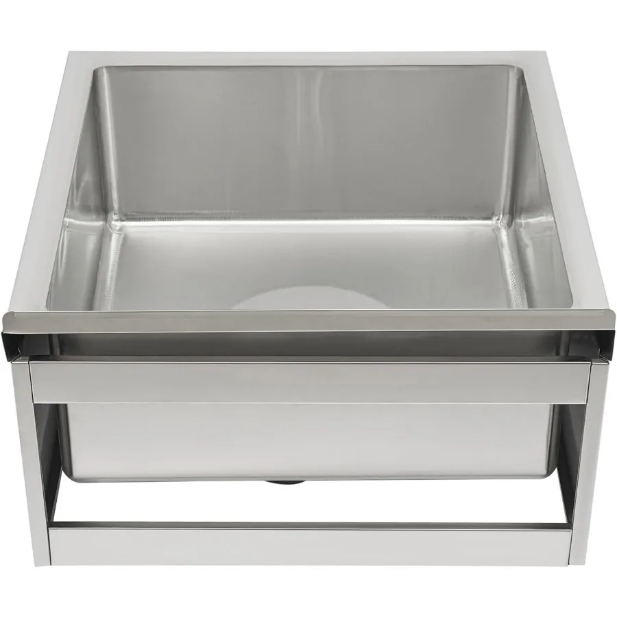 

Commercial Floor Mop Sink 22 x 19 x 12 Stainless Steel Single Bowl Kitchen Sink with Backsplash Designed for High-Traffic Resta