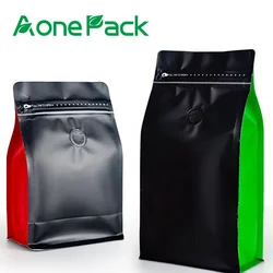 50PCS High Quality Smell Proof Light Aluminium Foil Plastic Colored ZipLock Packing Coffee Bean Tea Nut Packaging Bag With Valve