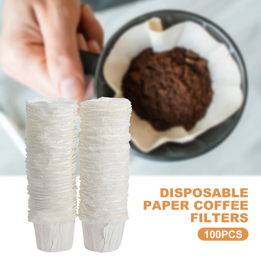 100-500Pcs Paper Filters Replacement White Coffee Paper Pod Disposable K-Cup Pods Coffee Paper Pods for Keurig 1.0 2.0