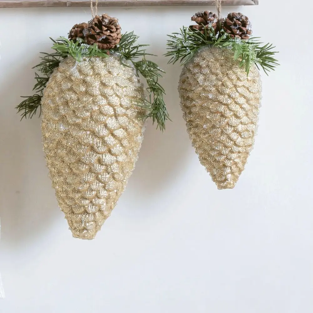 Festival Pine Cone Hanging Ornament Simulation Xmas Tree Decoration Rustic Style Party Pendant For Interior Decorating