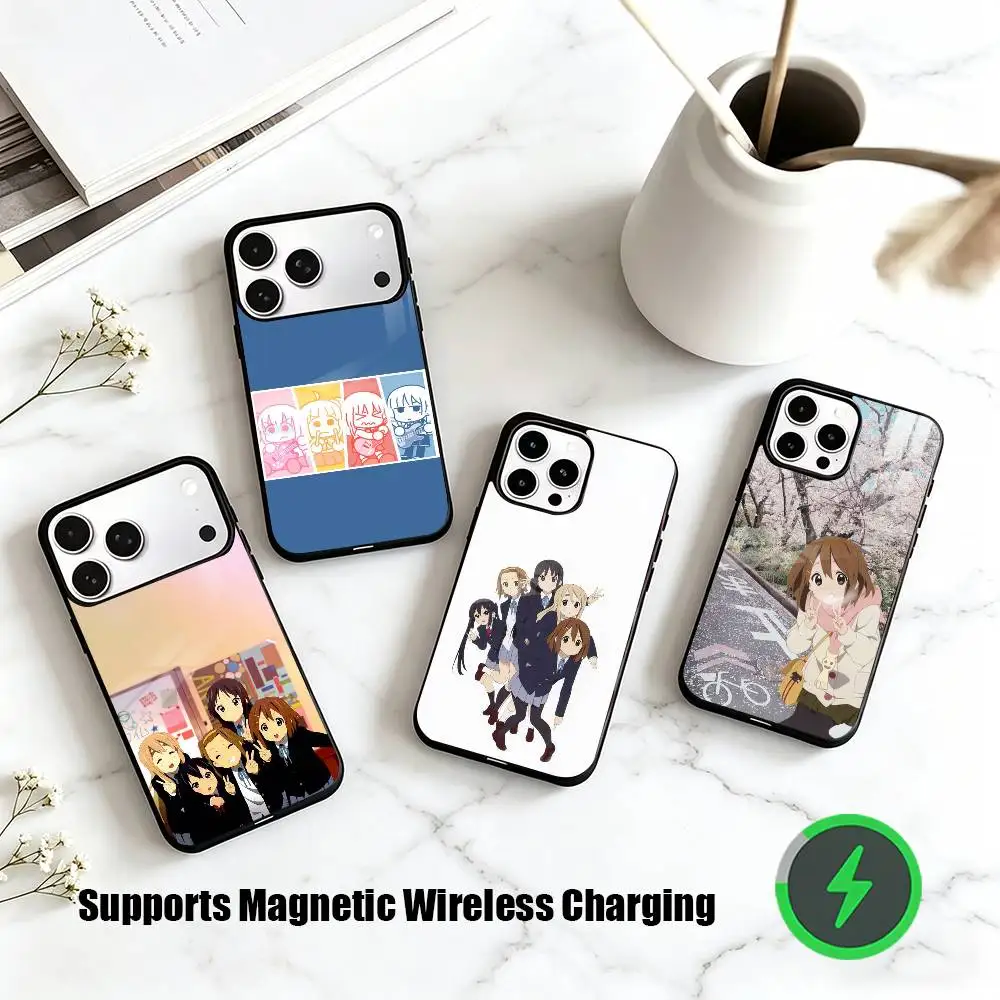 K-K-On Anime Print  Phone Case For iPhone17,16,15,14,13,12,11 Plus,Pro Supports Magnetic Wireless Charging