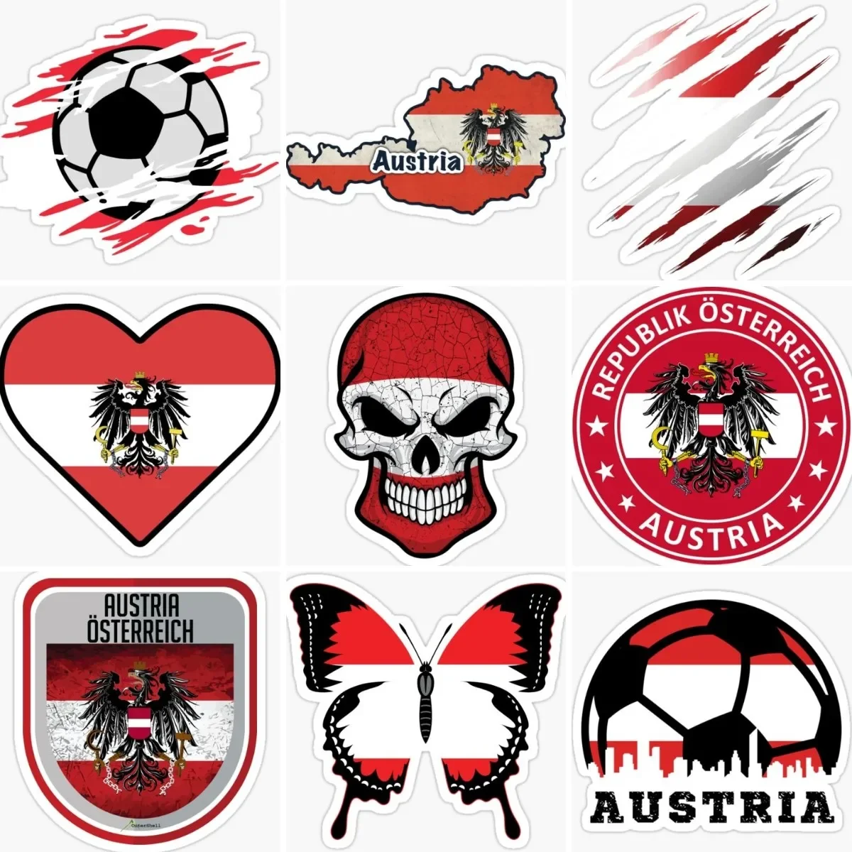 

Austria Flag Map Emblem Eagle Stickers Helmet Motorcycle Laptop Camper Van Bicycle Car Truck Wall Table Helmet Decal Assecories