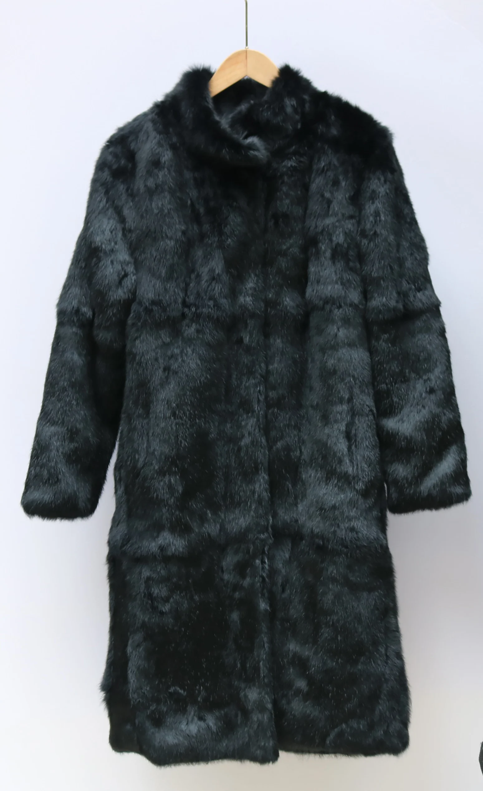 Real Genuine Rabbit Fur Coat Women Full Pelt Real Rabbit Fur Jacket Fashion Fur Mandarin Collar Streetwear 2025 New