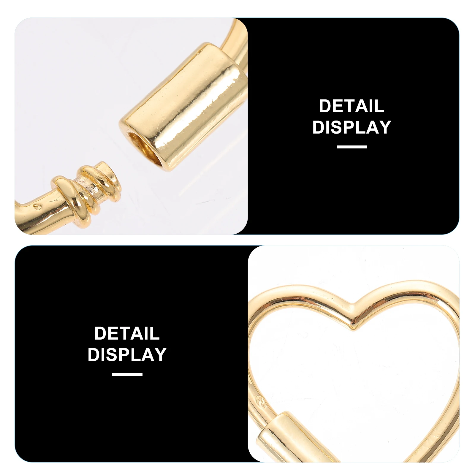 

Heart Shaped Screw Lock Pendant Gold Color Necklace Connector Charm Copper DIY Jewelry Accessories Smooth Surface Key Chain Link