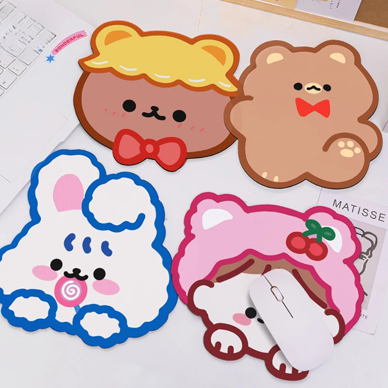 Bear Mouse Pad Non-Slip Mat Cute Cartoon Bear Desk Pad Office & Home Desktop Gaming Keyboard Protector
