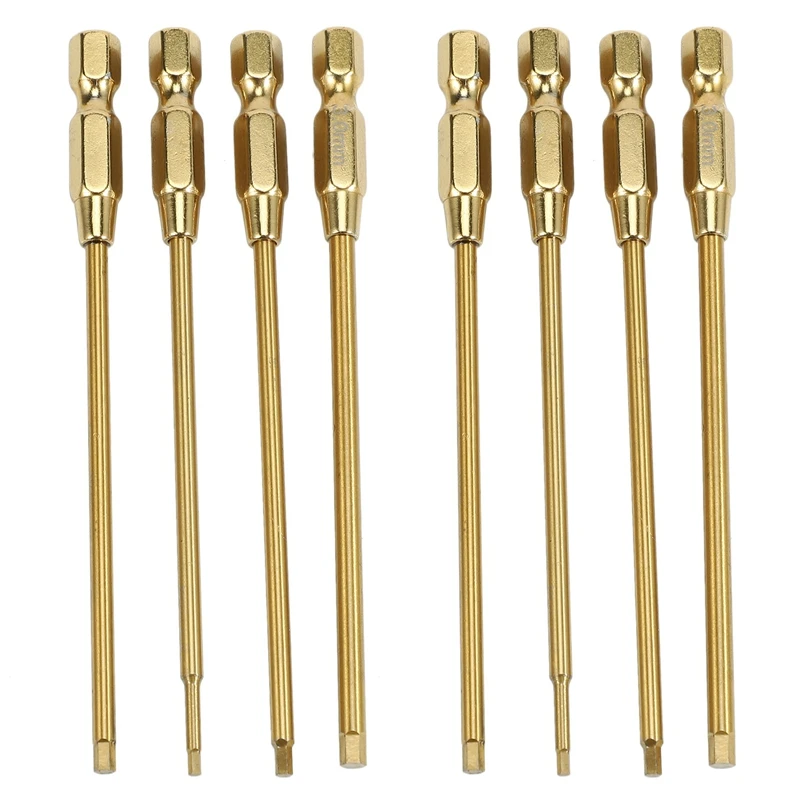 ABMO 8X Titan Schnellwechsel-Innensechskantschlüssel Sechskantschlüssel Schraubendreher Werkzeugsatz 1,5, 2, 2,5 und 3 mm RC-Modell Mini-Handwerkzeug