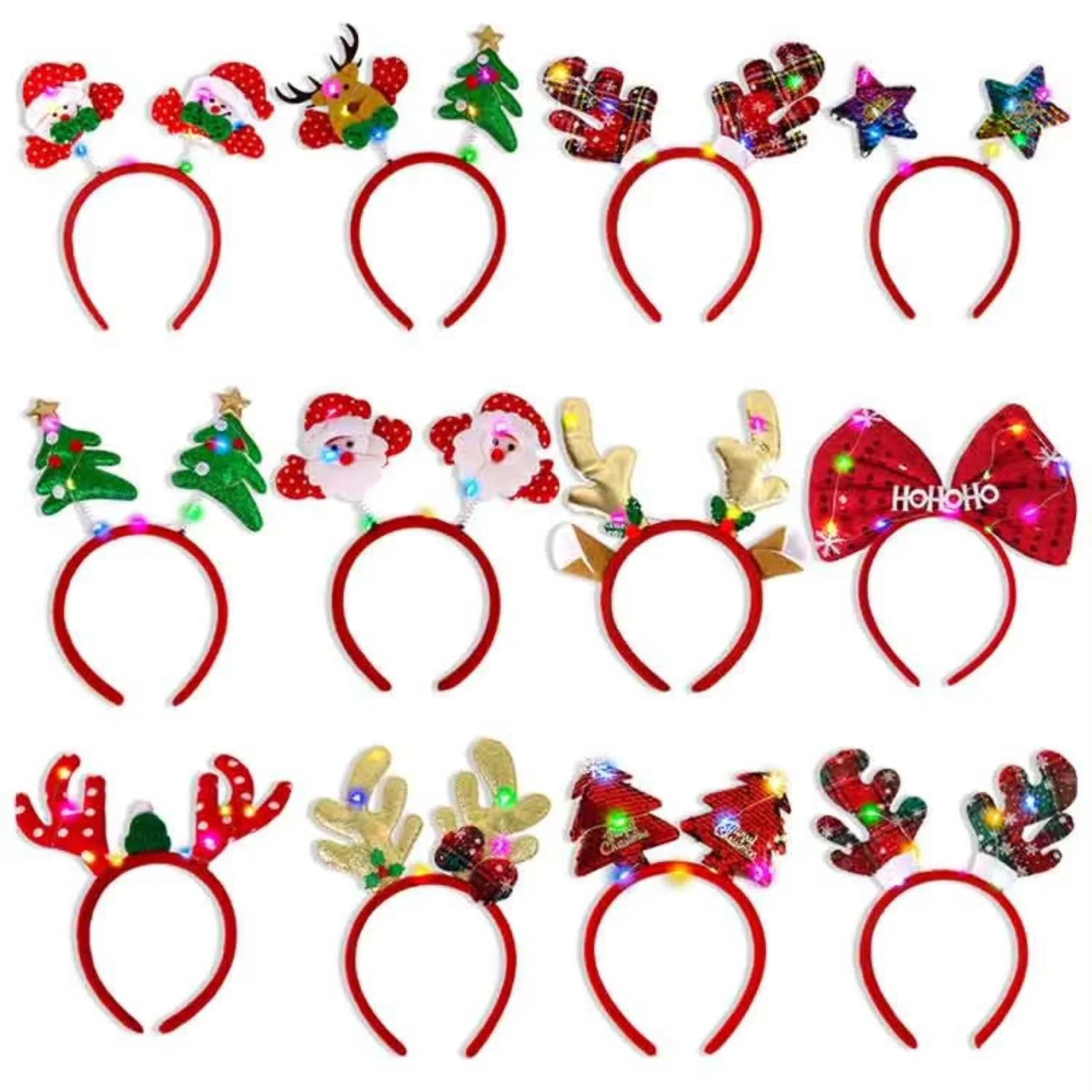 Fun Christmas hat Christmas party headband Winter hairbow band scrunchies Red Xmas headband For Festival Santa Decoration Gift