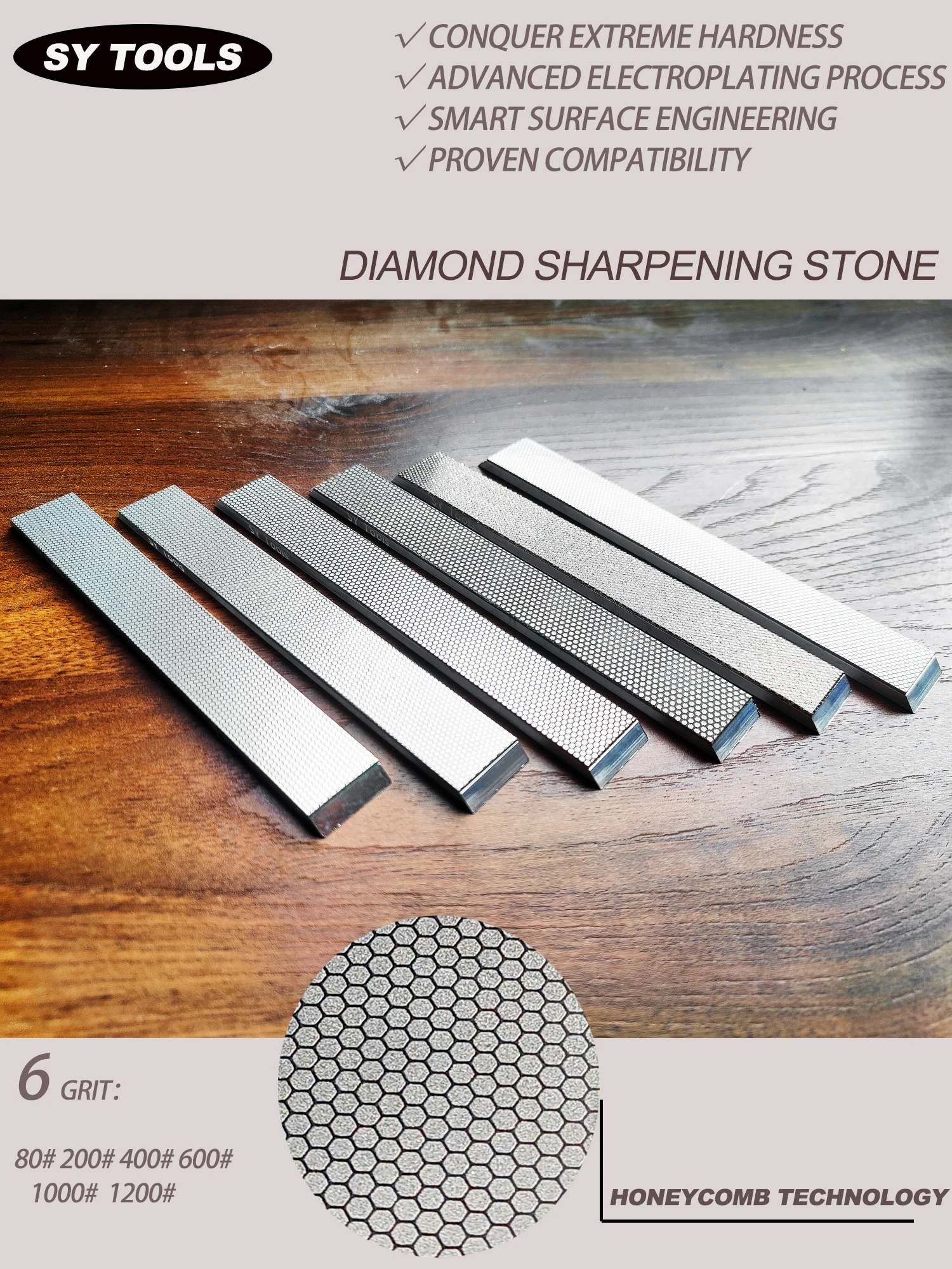80-1200# Copper-Base Electroplated Diamond Sharpening Stone For Hardened Steel Compatible with Ruixin pro Tsprof Knife Sharpener