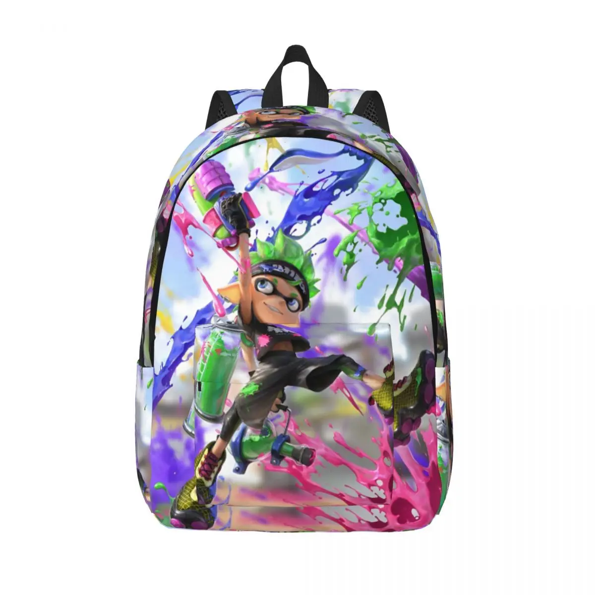 

Splatoon Splatoon для мужчин и женщин, студенческая школьная сумка для книг, черкальная сумка для видеоигр, холст, рюкзак для занятий спортом средней школы