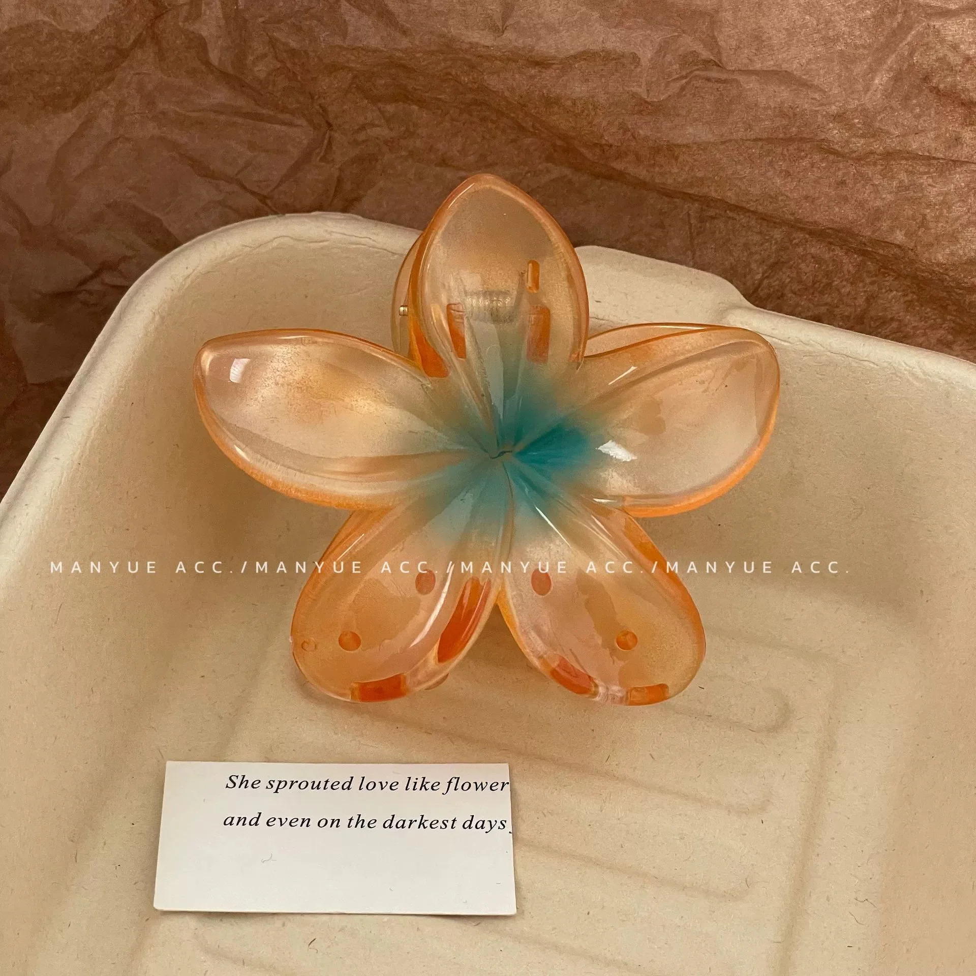 Elegante Farbverlauf-Haarspangen, Blumen-Haarklammern, große modische Haarschmuck-Haarnadeln für Damen und Mädchen, Krabben-Haarspangen, Haar-Accessoires – Detail 14