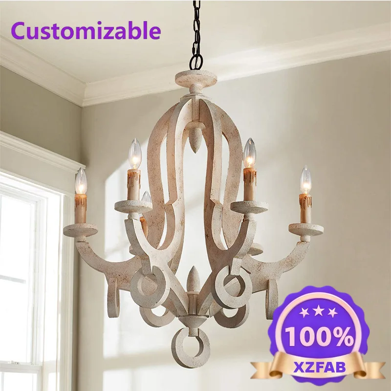 Factory Direct 2026 Cross-border special for American rural solid wood chandeliers, living rooms, restaurants, homestays