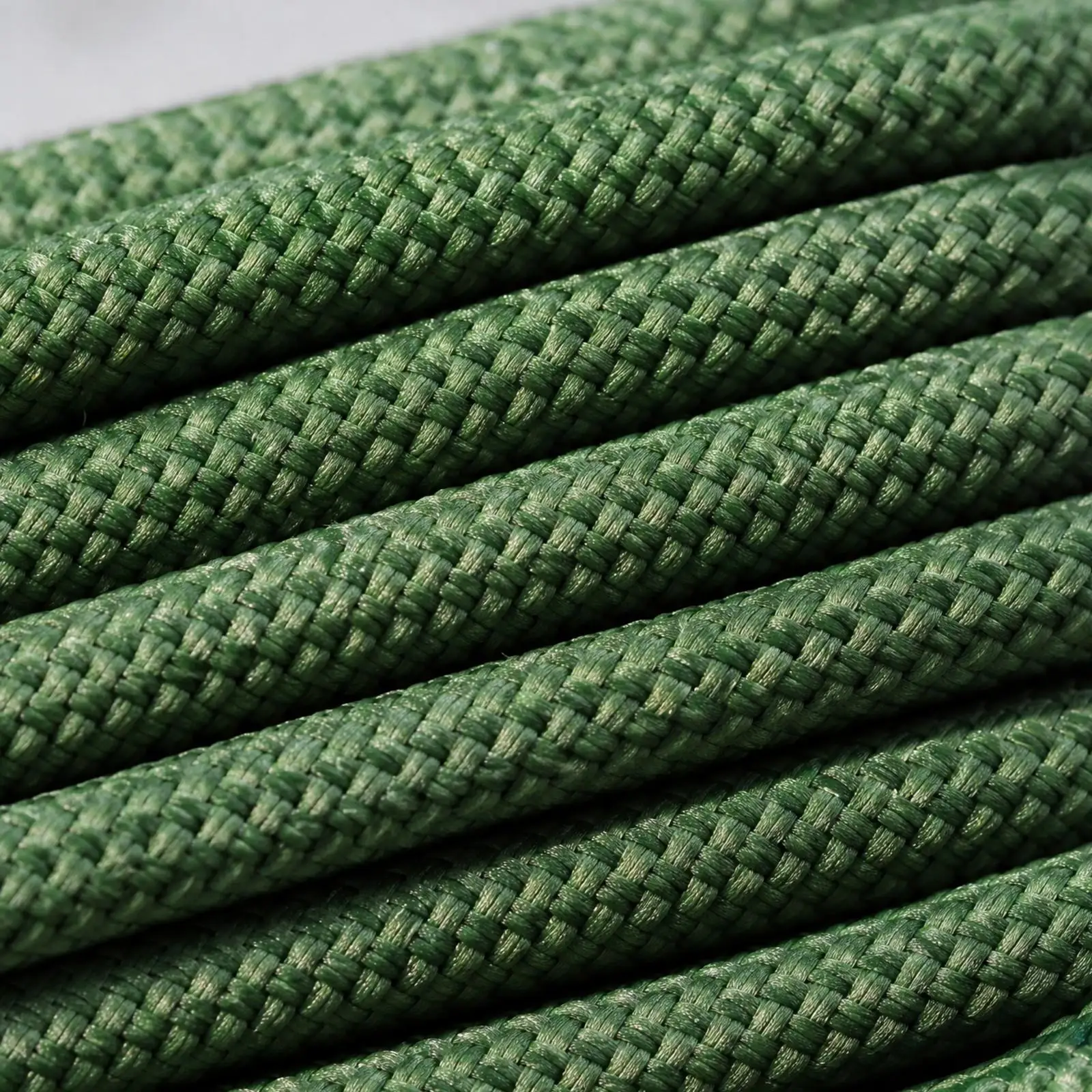 Green Heavy Duty Safety Rope 12mm Braided Polyester Cord for High Altitude Work and Training