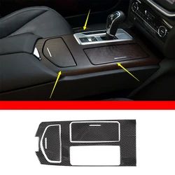 For Maserati Ghibli 2014 -2022 Center Console Gear Shift Panel Cover Cup Holder Trim Soft Carbon Fiber Car Accessories