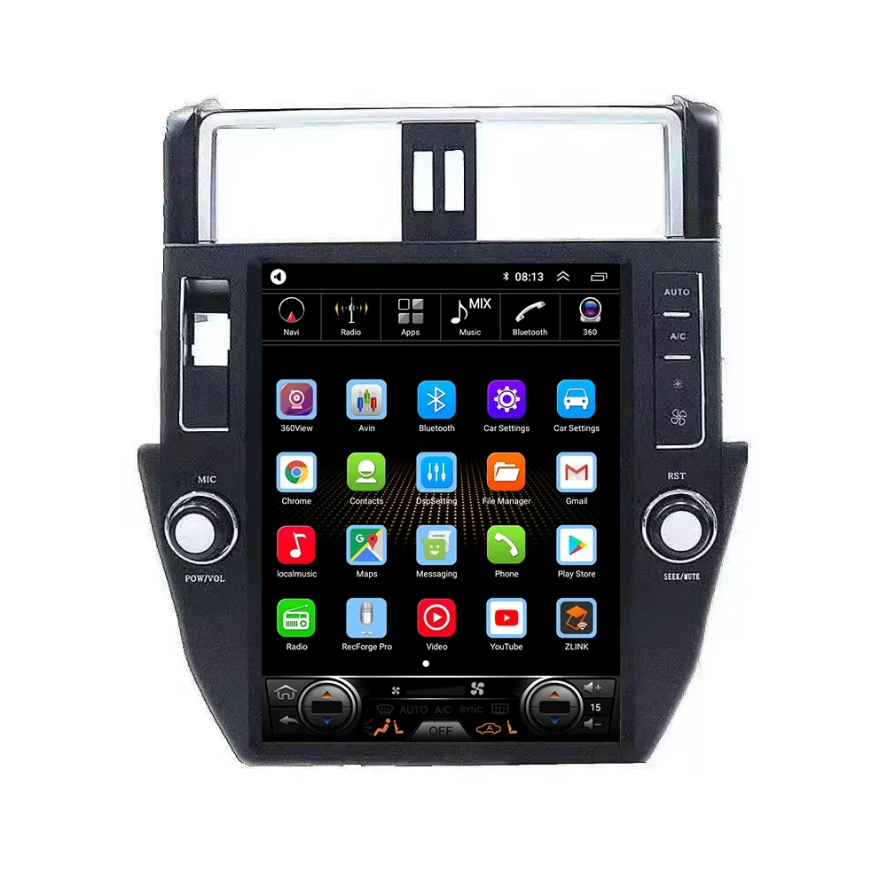 For Prado 2010-2013 Double 2 Din Quad Octa-Core Headunit Android Radio Car Amplifier Carplay GPS & Tracking