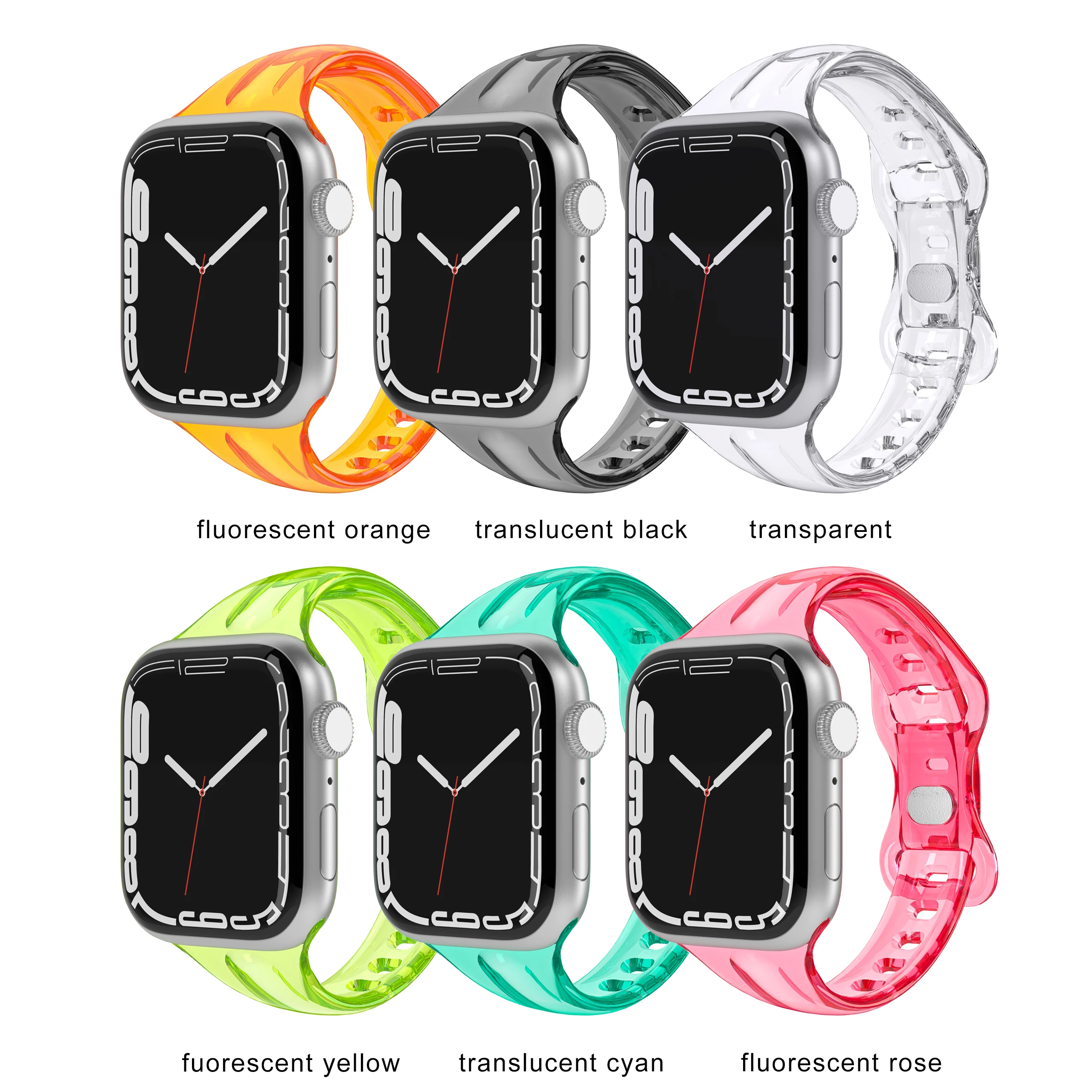 Transparent Resin Strap For Apple Watch Band iWatch 8 7 6 5 4 3 2 SE 41mm 45mm 38mm 42mm 40mm 44mm For Men Women Clear Bracelet