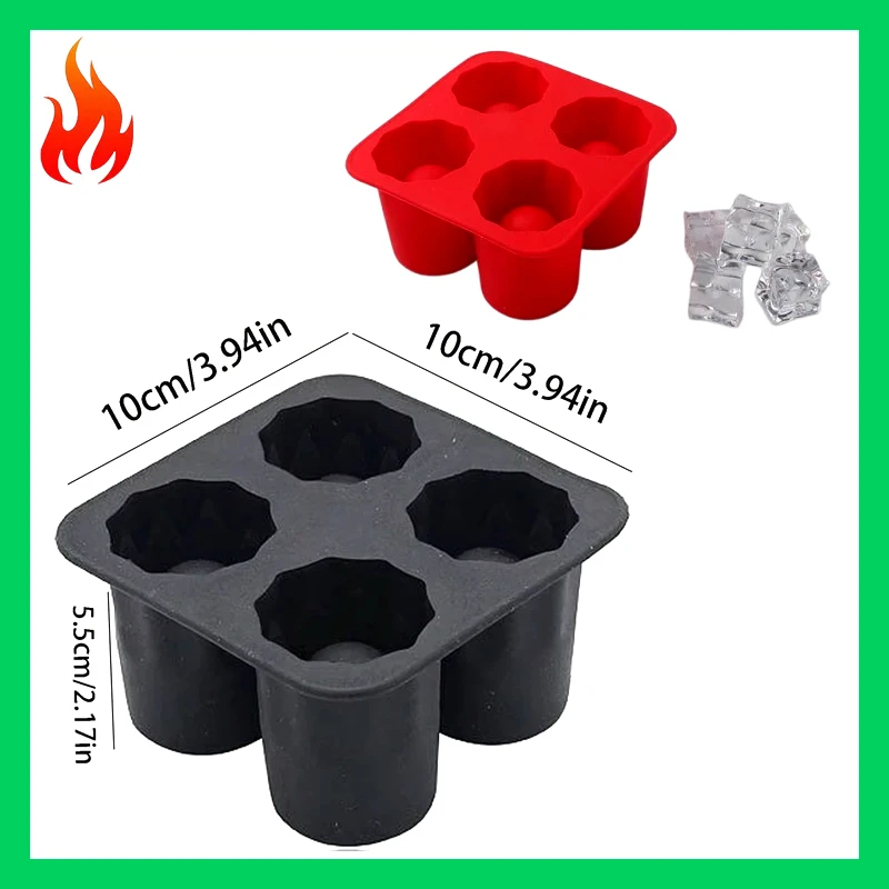 

Силиконовая форма для кубиков льда с 4 отверстиями, лоток для изготовления стекла для летнего бара, вечеринки, замороженного виски, пива, коктейля, инструмент для холодного питья