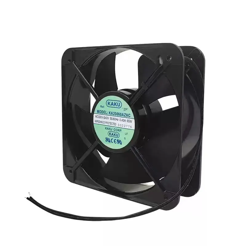 Original For KAKU KA20060AZHC AC 220V 240V 65W 20060 200mm Metal Aluminum Frame AC Axial Industrial Cooling Fan for Cabinet