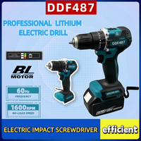 Fit Makita DDF487 brushless Electric high-torque Impact Screwdriver Cordless Driver Drill Power Tools For Makita 18V Battery