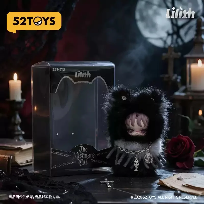 52TOYS Lilith The Mistmare Cat Series Plush Hanging Card Blind Box Mystery Box Toys Kawaii Ornaments Figurines Home Decor