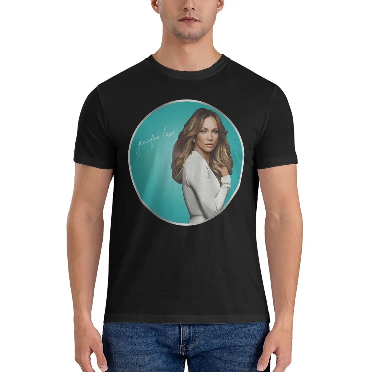 Kaos Album musik untuk pria 100% kaos Mode katun kaos oblong j-jennifer Lopez Kaos Oblong pakaian lengan pendek musim panas