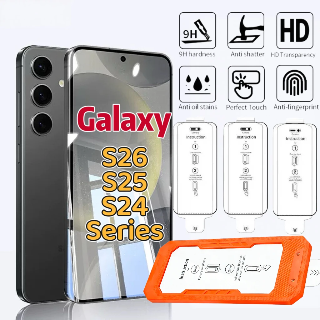 

HD Full Coverage Screen Protector 3Pcs for Galaxy S26 Ultra/S25/S24, Bubble-Free, Dust-Proof, Easy Install