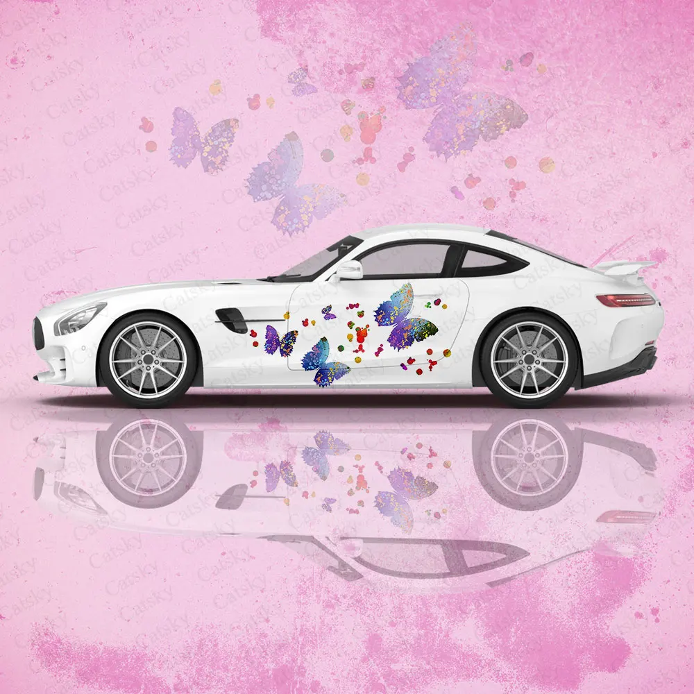 Colorful Butterfly Car Body Stickers Itasha Vinyl Car Side Decal Sticker Car Body Sticker Car Decor Stickers Car Protective Film