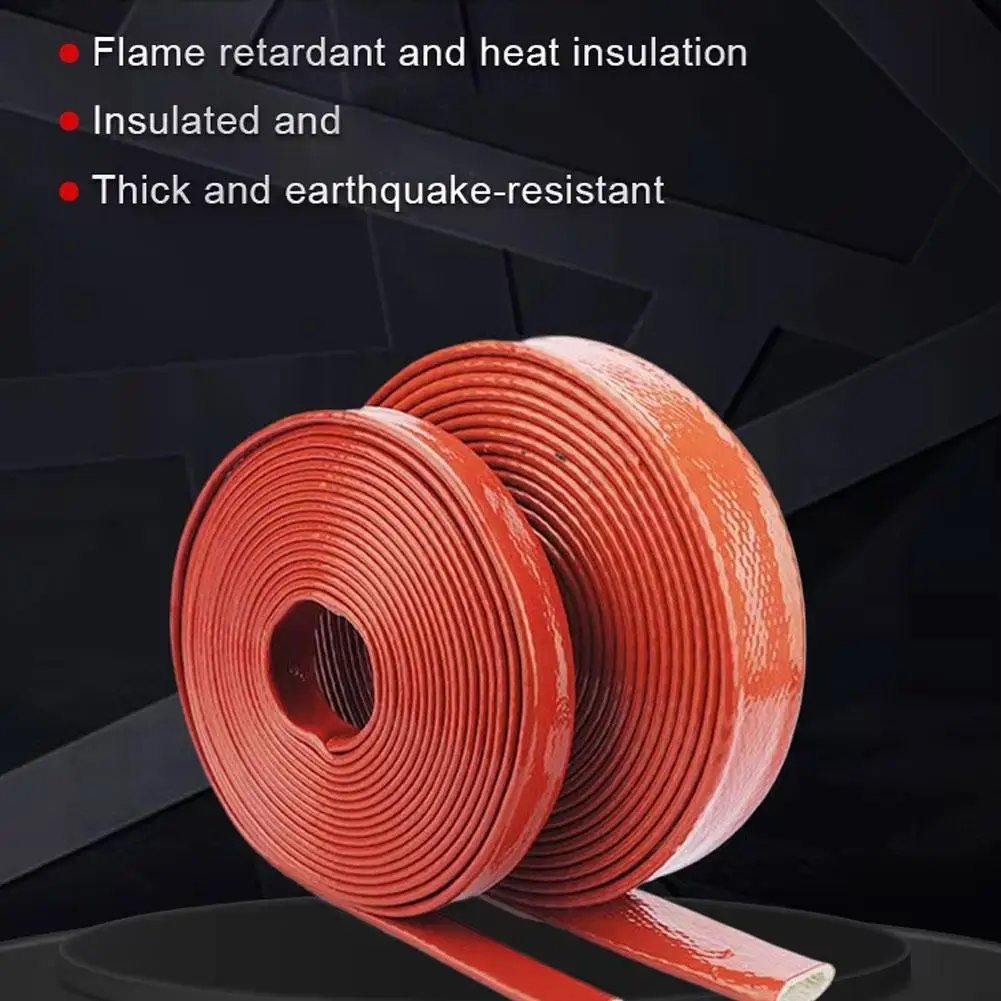 1 Roll Oil Pipe Protective Sleeve  Heat Resistant Cable Sleeve Silicone Fiberglass Pipeline Protector Tool Fit For Hoses