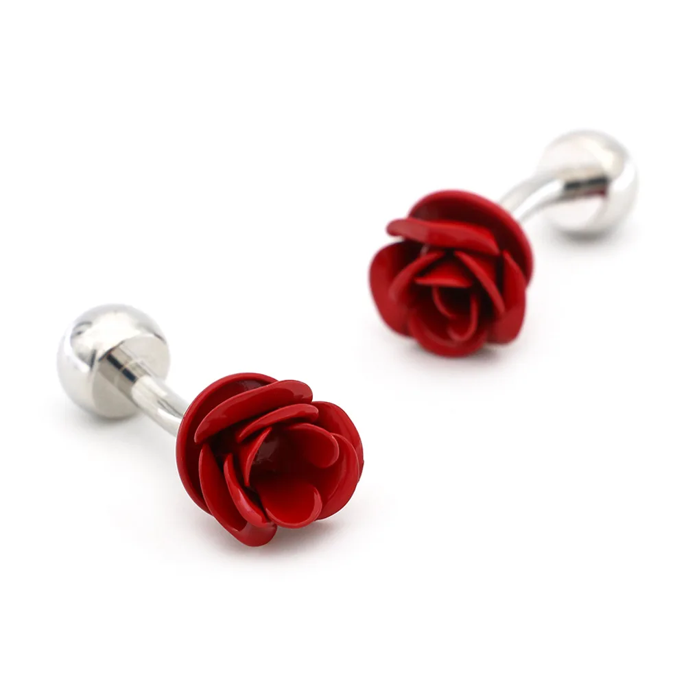 Personality Blue Rose French Shirt Cufflinks Metal Romantic Men Women Fashion Trend Accessories