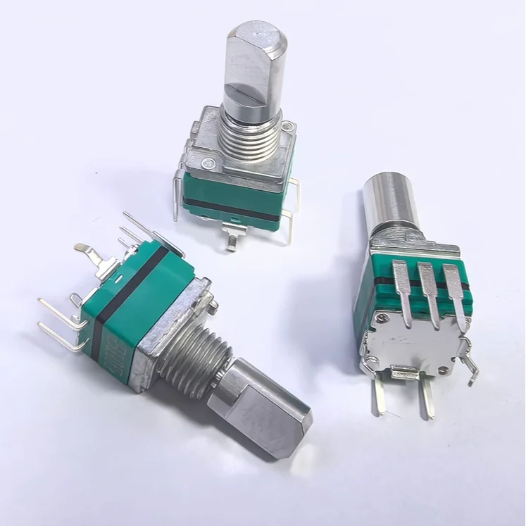 High-quality Taiwan-made RV097 volume audio car adjustable potentiometer B10K single-link 5-pin with button push switch