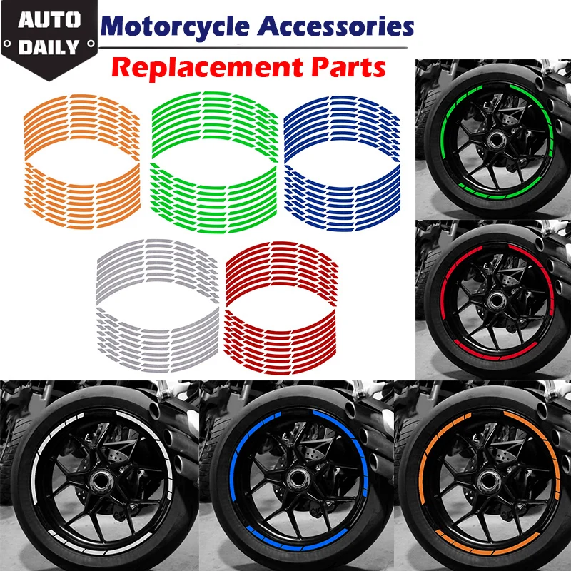 

Rhyming Decoration Reflective Rim Tape Tire Strips For Car Motorbike Cool Decals Wheel Sticker Ring 16Pcs 17″18″19″ inch