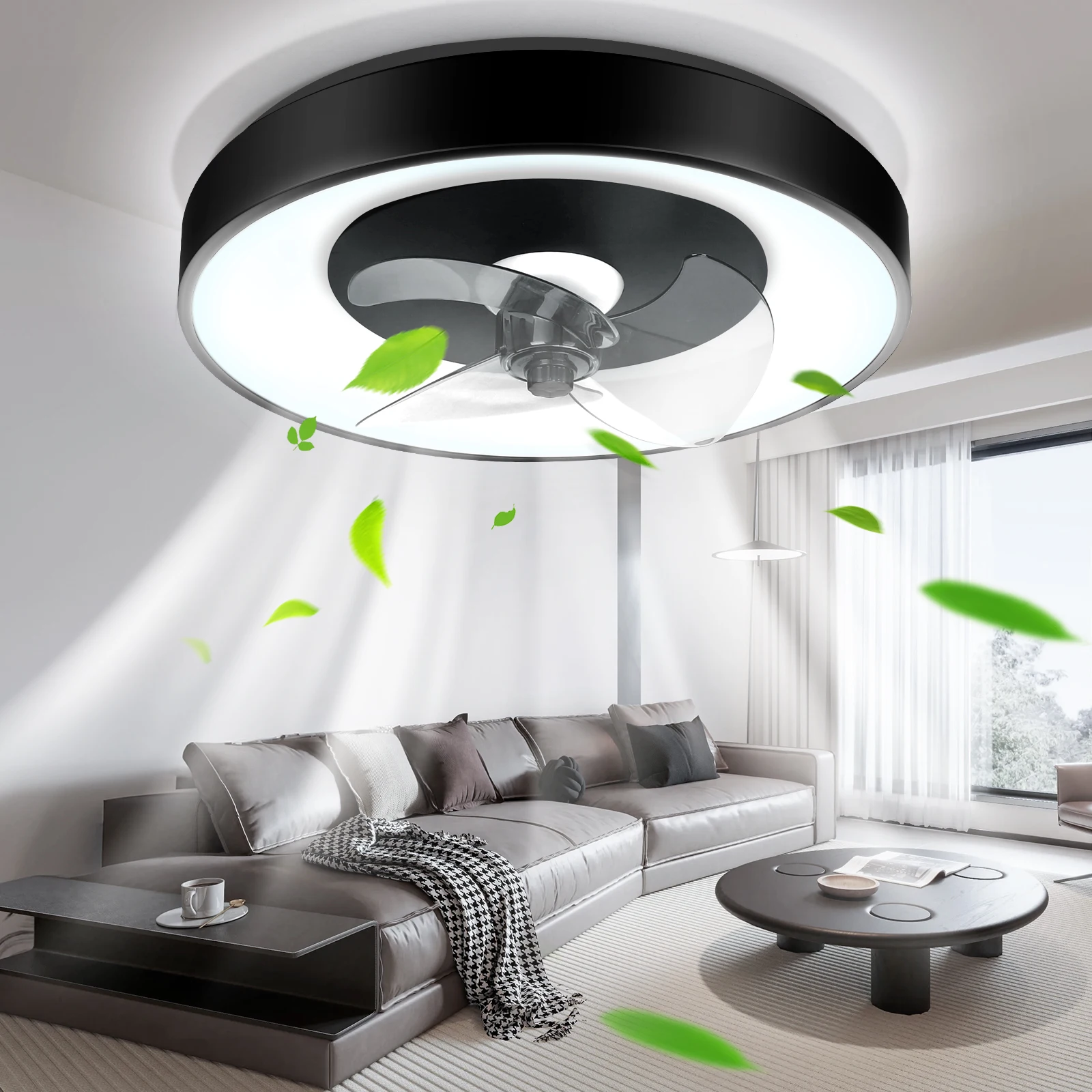 Ventilador de Techo Inteligente Aigostar con Luz, Compatible con Alexa, LED de 40W, 4400LM, 2700K-6500K Regulable, 6 Velocidades