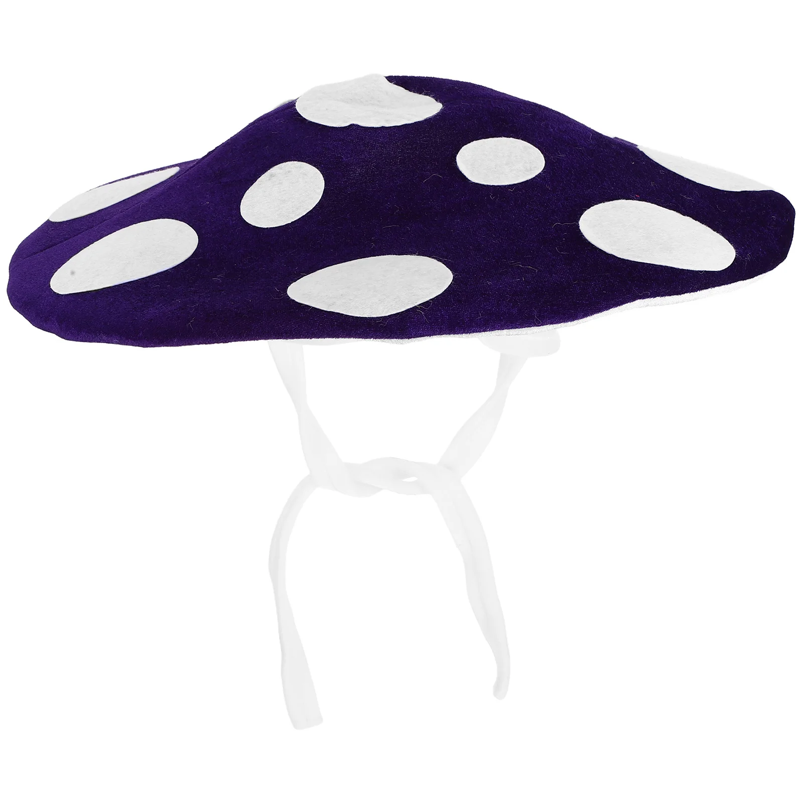 

Large Mushroom Hat Kawaii White Spotted Design Adjustable Strap For Cosplay Party Festival Wear Oversized Elf Headwear