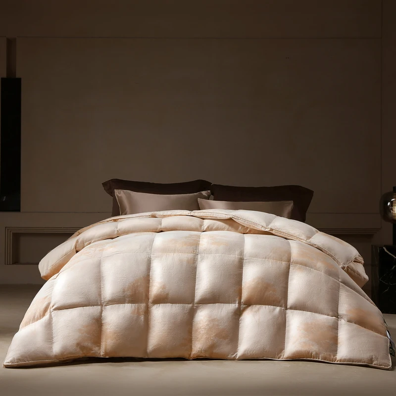 95 White Goose Down Duvet Winter Comforter 3D Jacquard Thick Quilt Warm Winter Blanket Queen Double King Quilt Filling
