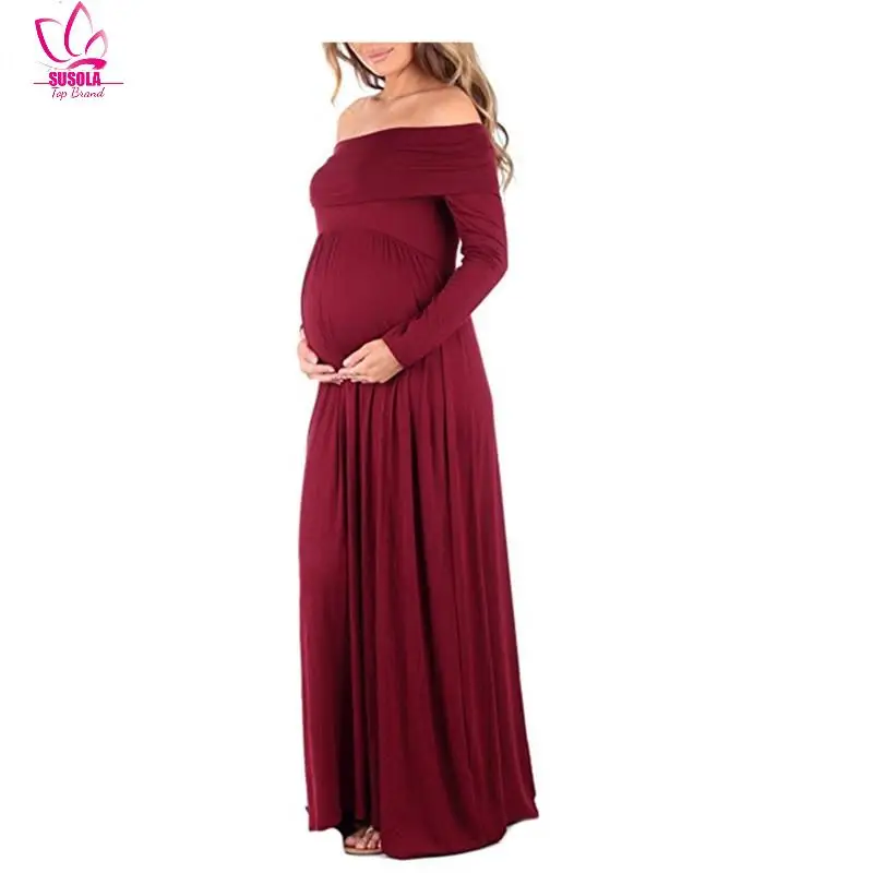 Maternity Dress Women Cowl Neck Pregnants Photography Props Off Shoulders Nursing Dress Drop Shipping Pregnant Women Dresses y2k