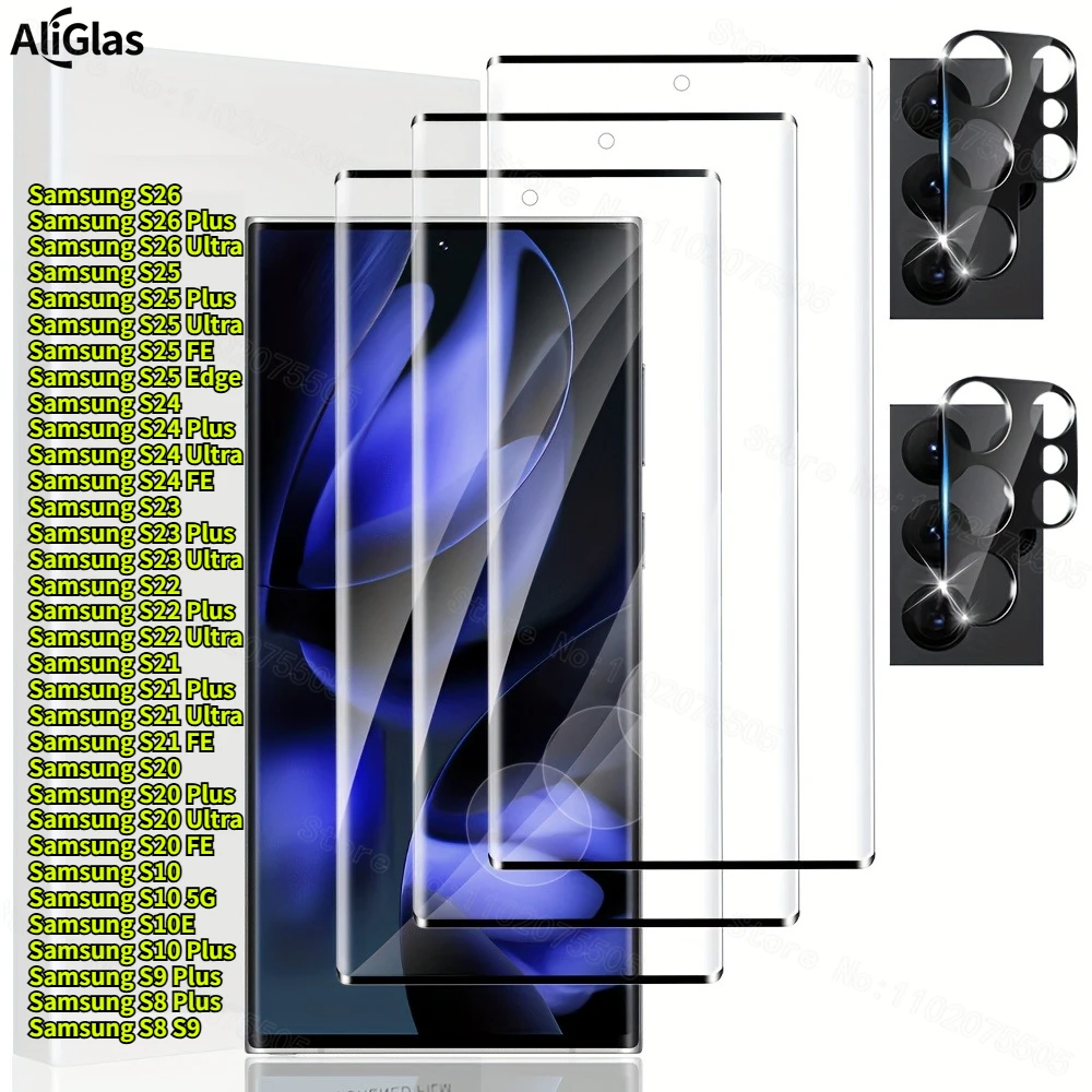 Screen Protector For Samsung Galaxy S21 S22 S23 S24 S25 Ultra S24 S25 Plus,S25 Edge,Hd Clear Tempered Glass,S8 S9 S20 S21 S22