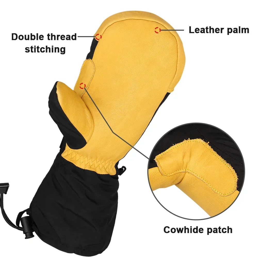 Ski handschuhe Winter wasserdicht Snowboard Schneemobil Skifahren Motorrad fahren warm 3m Thermo handschuhe Männer plus Größe xxl lang