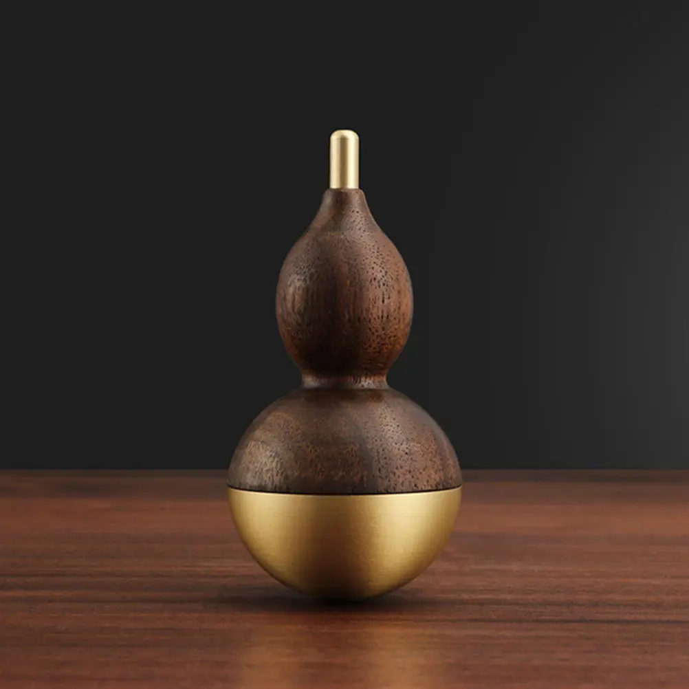 2pcs-copper-walnut-wood-tumbler-gourd-decor-long-time-use-home-craft-decor-stylish-small-ornament-elegant-handicraft-desktop