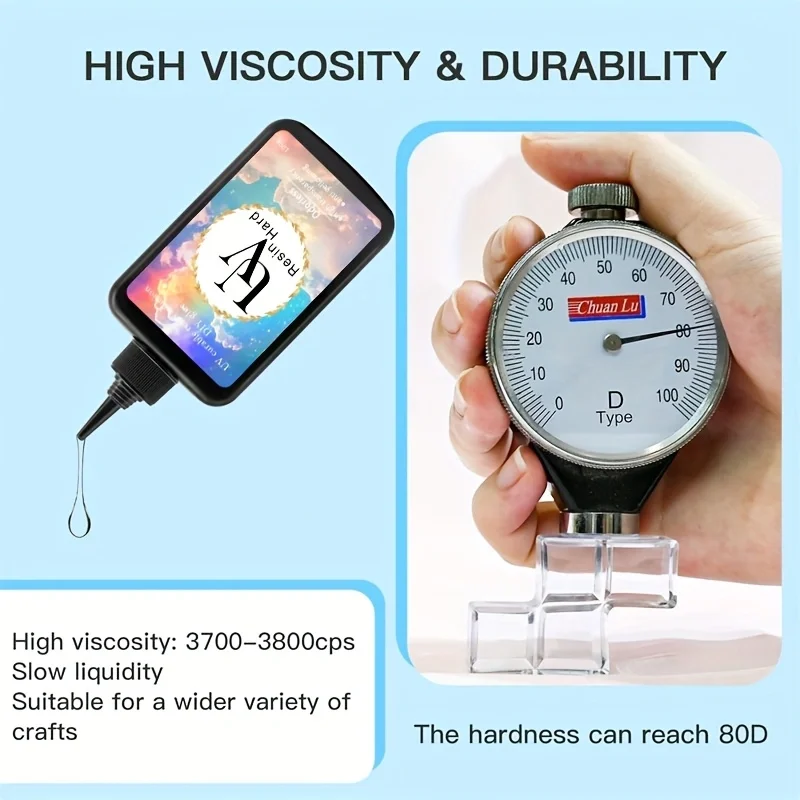 100/200g UV Resin Crystal Clear Hard Type Glue Ultraviolet Solar Fast Curing Epoxy Resin for DIY Jewelry,Making Craft Decoration